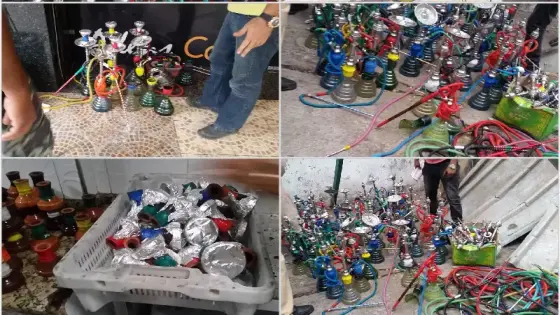 بالصور ، سلطات اكادير تشن حملة مكثفة على مقاهي الشيشة