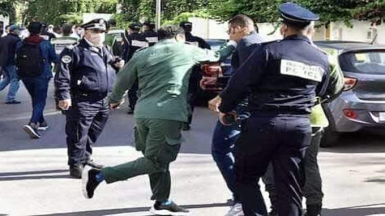 رجل سلطة يصفع ممرضا في وقفة احتجاجية بالرباط