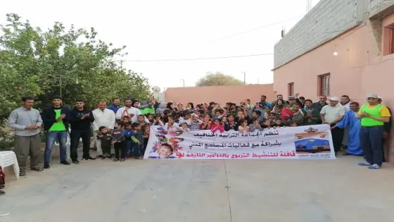 قافلة للتنشيط التربوي تحط رحالها بجماعة الخنافيف وتحيي الفرحة في ازيد من 100 طفل