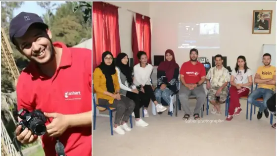 مصور صحفي يجري تكوينا في مجال التصوير الصحفي للطلبة ببيوكرى