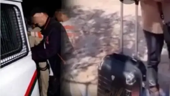 البوليس شدو متسولة موجدة باليزتها وواقفة بباب سوق الاحد دايرة راسها مقطعين بها الحبال