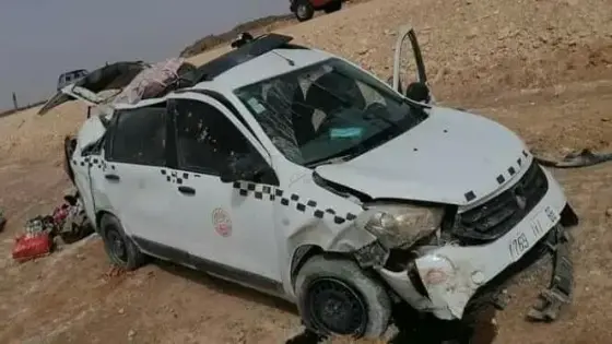 إنقلاب ” طاكسي ” يخلف خسائر فادحة بفم الحصن