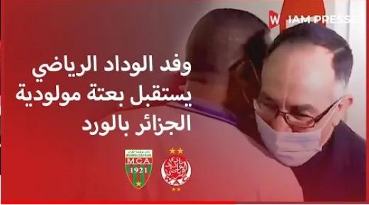 بالفيديو ، الوداد الرياضي يستقبل مولودية الجزائر بالورود