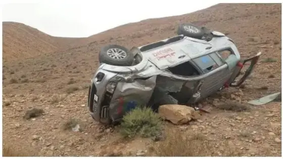 إنقلاب سيارة إسعاف تحمل سيدة حامل ناحية تارودانت