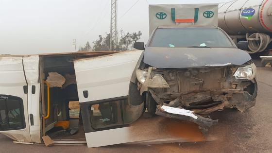 ضباب أول صباح رمضاني يتسبب في كارثة ببلفاع.. 12 مصابا في اصطدام “ناقلات الموت”