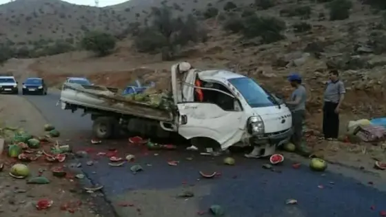 إنقلاب ” كاميونيت ” تقل ” الدلاح ” نواحي تافراوت