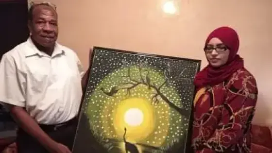 لوحة فنية في لحظة تكريم مربي الأجيال محمد تسير بايت ملول