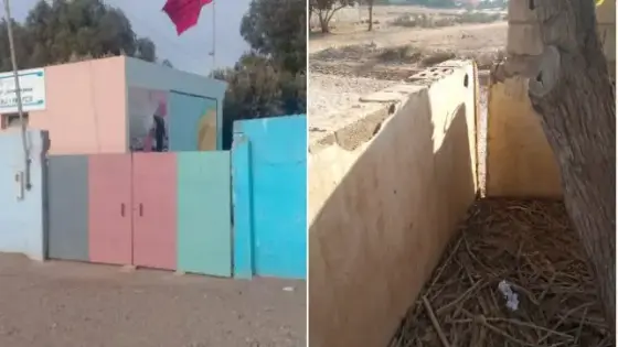 سور متهالك يهدد حياة التلاميذ بمدرسة الليمون ببزوك و المسؤولون خارج التغطية