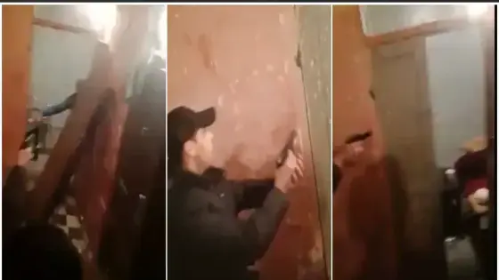 بالفيديو : تدخل أمنى بالسلاح الوظيفي لتوقيف مشتبه فيه والأخير يحتمي ب “الكاتريات ” ويهدد ب ” البوطة “