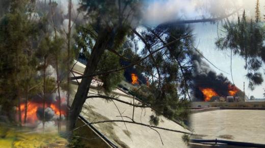 حريق مهول بالثكنة العسكرية في بنسركاو