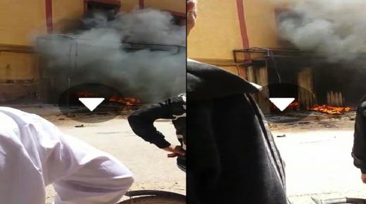 بالفيديو: حريق مهول بايت عميرة ضواحي اشتوكة