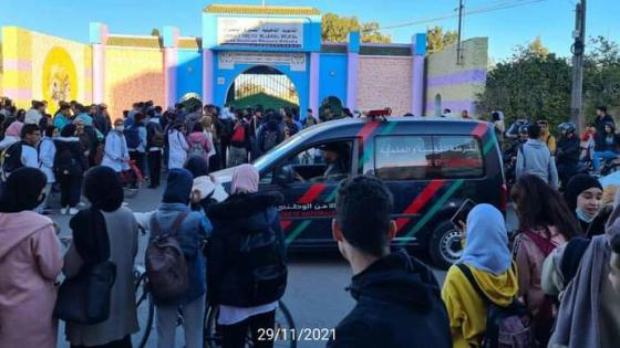 تلاميذ يخرجون للإحتجاج لإلغاء الإمتحان الموحد بتزنيت