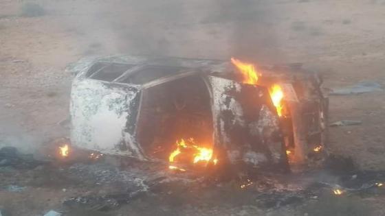احتراق سيارة بعد انقلابها ناحية تزنيت