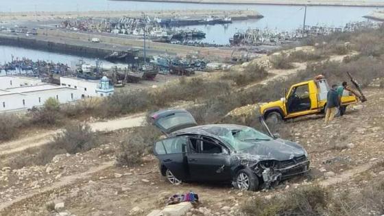 خسائر فادحة في سقوط سيارة بمنحدر جبل أكادير أوفلا