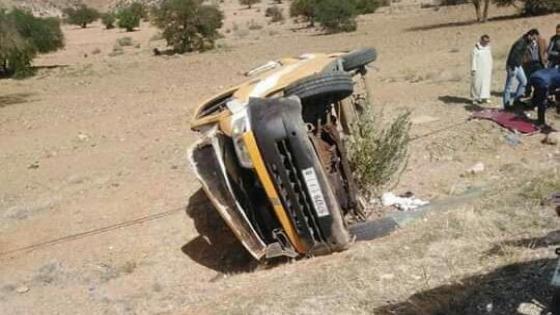 خسائر فادحة إثر إنقلاب سيارة نقل مدرسي في تافراوت