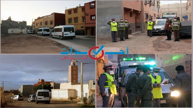 السلطات في دوريات أمنية لفرض الطـــوارئ الصحية بأحياء التمسية