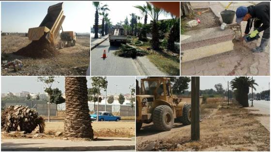 بالصور ، حملة واسعة لإعادة تأهيل وترميم أزقة وشوارع بعمالة انزكان آيت ملول