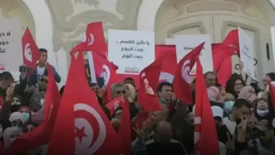 المئات يتظاهرون في تونس للمطالبة بعزل الرئيس