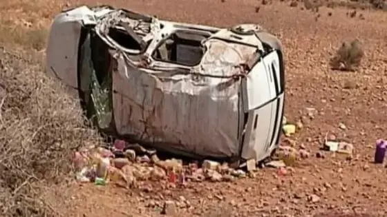 إنقلاب سيارة يخلف خسائر فادحة نواحي ماسة 