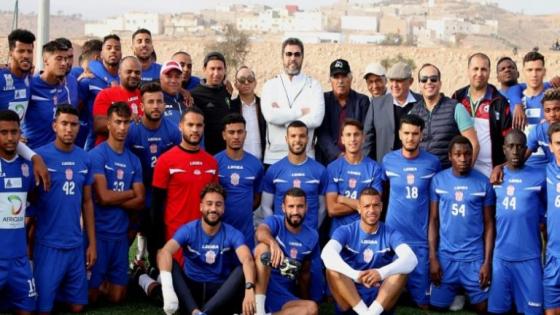 رئيسي مجلس جهة سوس ماسة وعصبة سوس لكرة القدم يلتقيان بلاعبي الحسنية خلال حصة السبت التدريبية