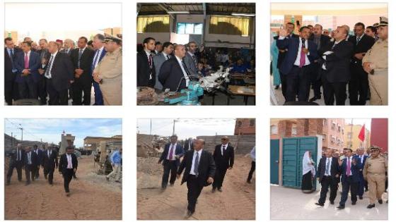 بالصور ، عامل انزكان ايت ملول يشرف رفقة وفد رسمي على إطلاق مبادرة مليون محفظة و يزور مؤسسات تعليمية
