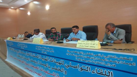 انزكان : الهيئات المهنية لتجار ساحة البيع بسوق الفواكه والخضر بالجملة ونصف الجملةتعقد لقاء تواصليا مع منخرطيها(الصور)