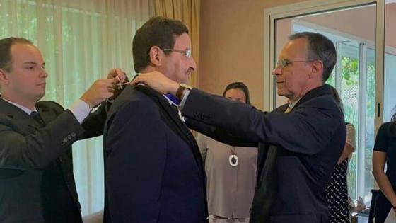 الرئيس البرازيلي يقلد عبد الصمد قيوح بوسام ريو برانكو