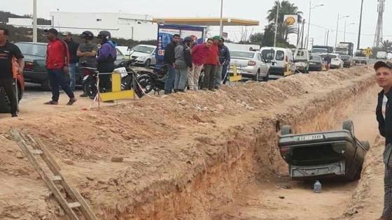 سقوط ” خطاف ” بمنطقة أشغال بأنزا في أكادير