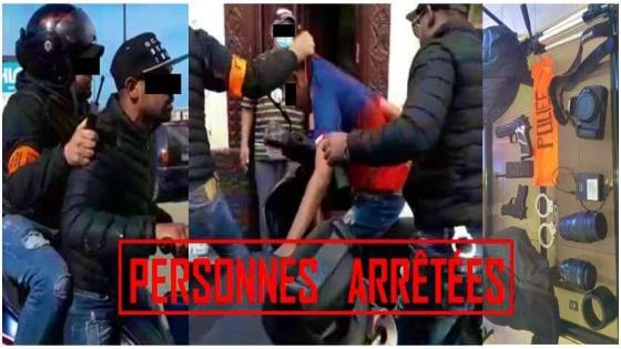 أمن البيضاء يوقف شخصين كانا يوثقان لتدخلات وهمية لرجال الشرطة