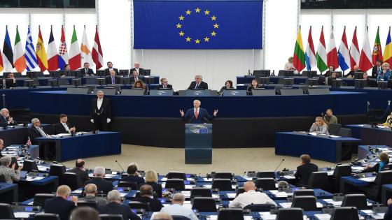 Latvia's Prime Minister Krisjanis Karins (C) speaks during a debate on the future of Europe during a plenary session at the European Parliament on April 17, 2019 in Strasbourg, eastern France. (Photo by FREDERICK FLORIN / AFP) (Photo credit should read FREDERICK FLORIN/AFP/Getty Images)