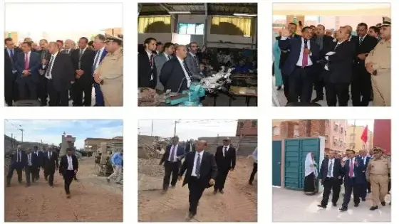 بالصور ، عامل انزكان ايت ملول يشرف رفقة وفد رسمي على إطلاق مبادرة مليون محفظة و يزور مؤسسات تعليمية