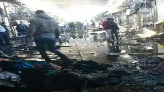 حريق يأتي على محلات تجارية بانزكان
