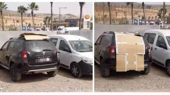 فضيحة رئيس جماعة غطى سيارة الدولة بالكارطون لتمويه الإعلام بأكادير