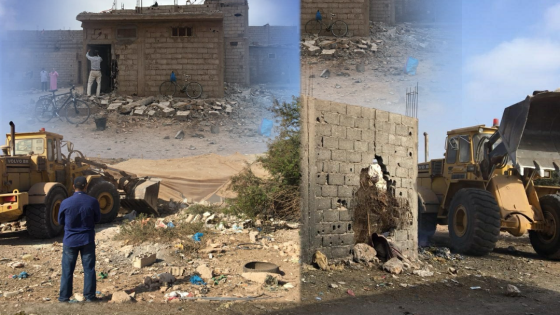 إنزكان : بالصور والفيديو ،جرافات السلطة المحلية تهدم حي بوجديك العشوائي.