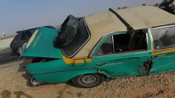 طاكسي قديم متهالك كاد يودي بحياة مواطنين قرب تزنيت