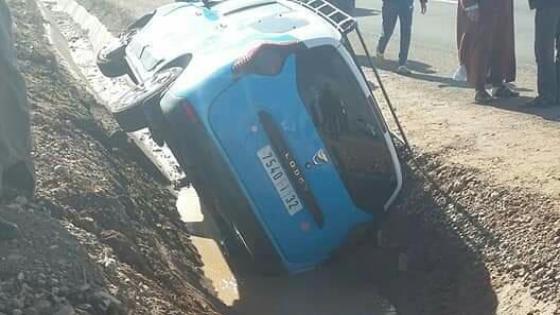 انزلاق سيارة أجرة يسبب حادثة خطيرة نواحي تامري