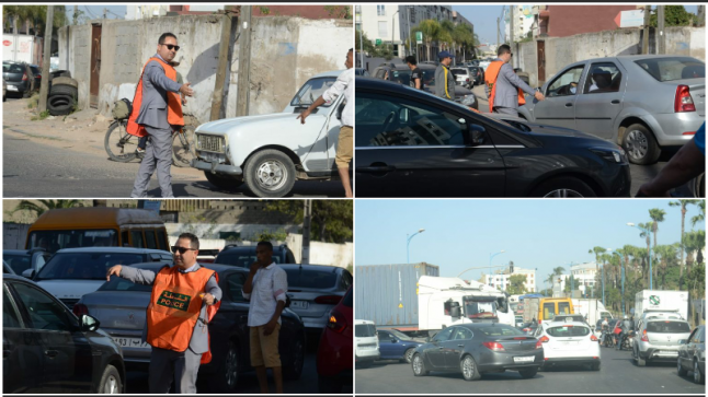 بالصور ، موقف مهني لمسؤول امني ينزل للشارع العام ينظم حركة المرور