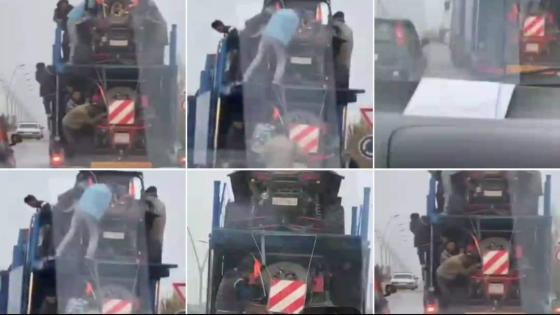 فيديو يقود لاجهاض هجرة سرية وتوقيف شخصين على متن شاحنة مرقمة بالخارج