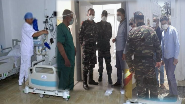 فريق من الطب العسكري يزور مستشفى انزكان الإقليمي وينسق مع نظيره المدني لمكافحة كوفيد 19
