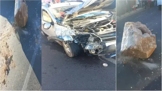 سقوط صخرة بجبل أكادير أوفلا يهلك سيارة بأكادير